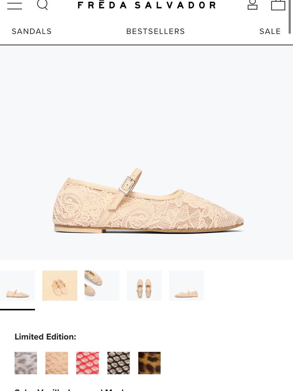 Freda Salvador Nude Lace Mary Jane Ballet Flat